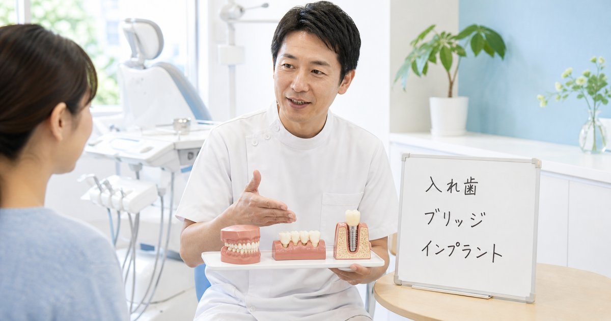歯を失ったときの治療の選択肢|忙しい方の期間や費用の選び方