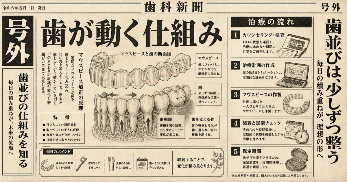 マウスピース矯正の仕組みとは？歯が動く理由と治療の流れを解説