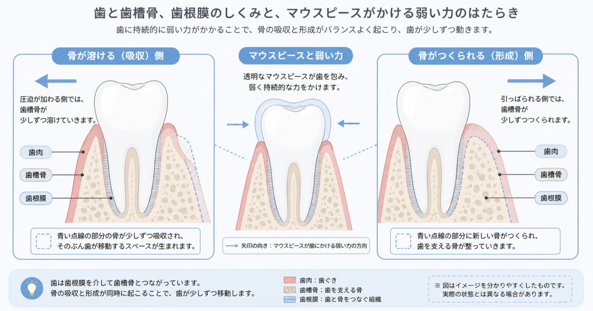 マウスピース矯正で歯が動く仕組みと生物学的メカニズム