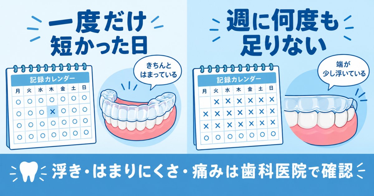 装着時間が短い影響は、一度の不足か繰り返す不足かで考える